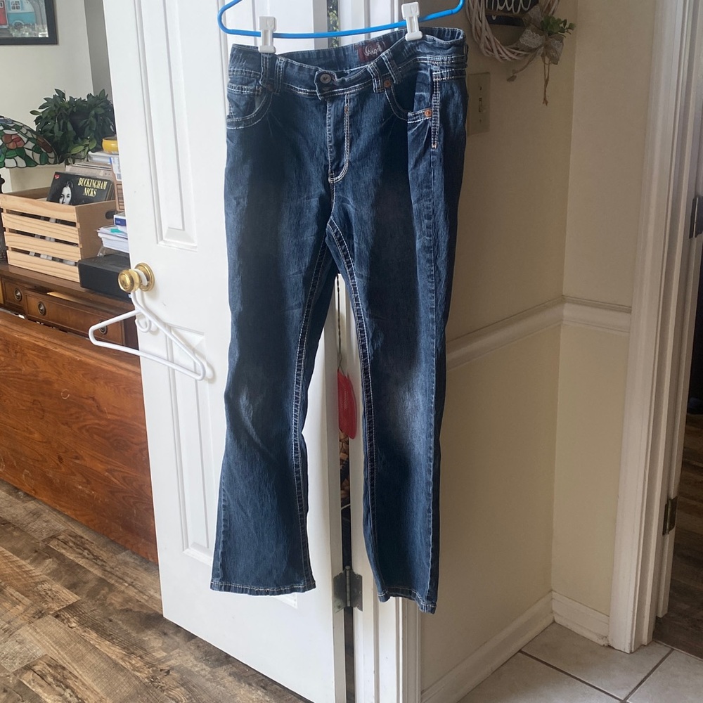 Angels Dark Wash Denim Jeans with Contrast Stitching - Picture 2 of 4
